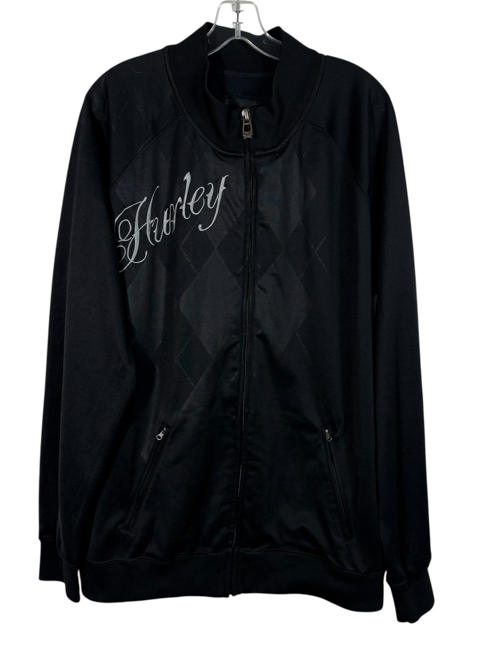 Hurley Vintage Y2K Embroidered Script Logo Full Zip Jacket Grunge Skater 90s XL